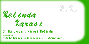 melinda karosi business card