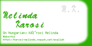 melinda karosi business card